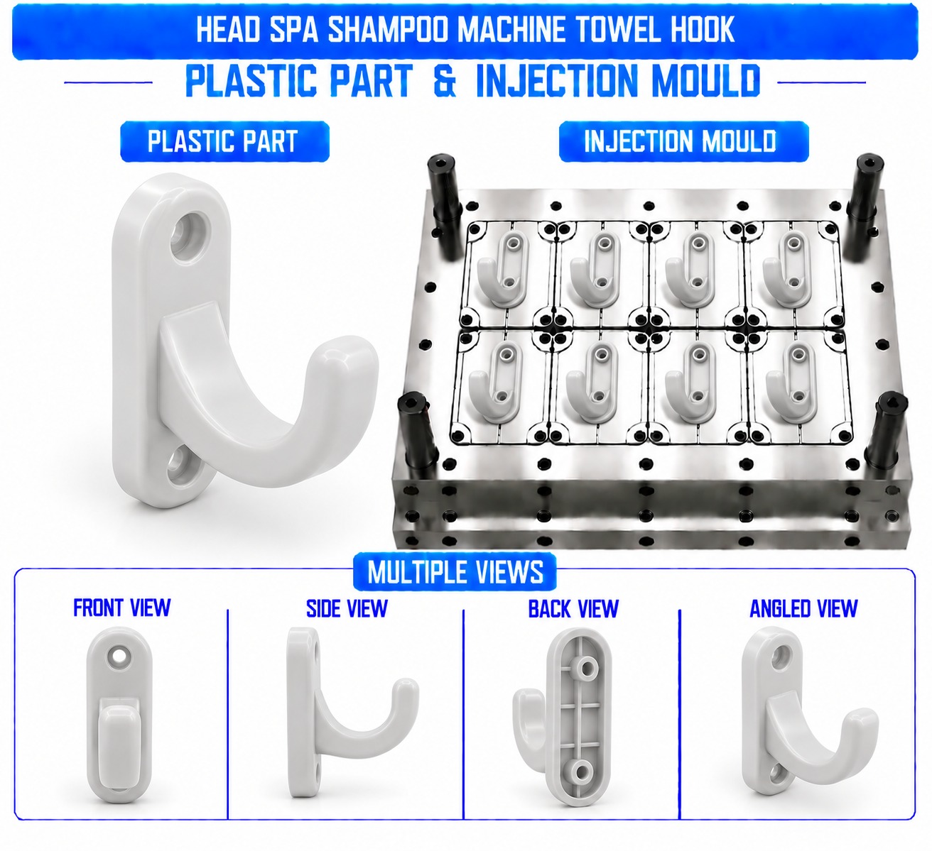 Head Spa Shampoo Machine Plastic Towel Hook Mould and Moulding Services